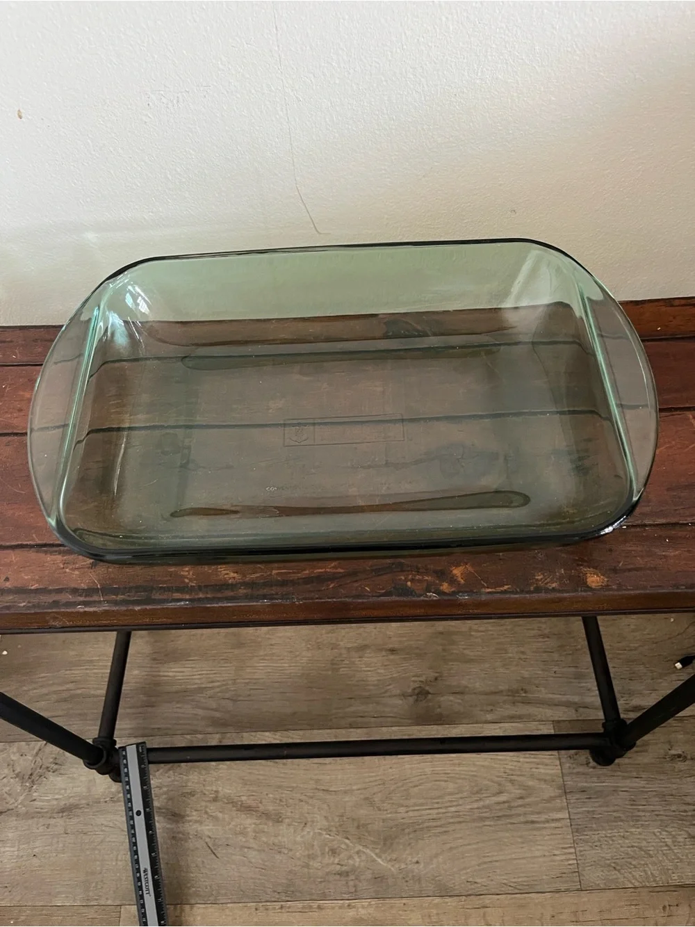 Vintage Anchor Hocking Green Glass Baking Casserole Dish 3 Quart 9x13 Inch